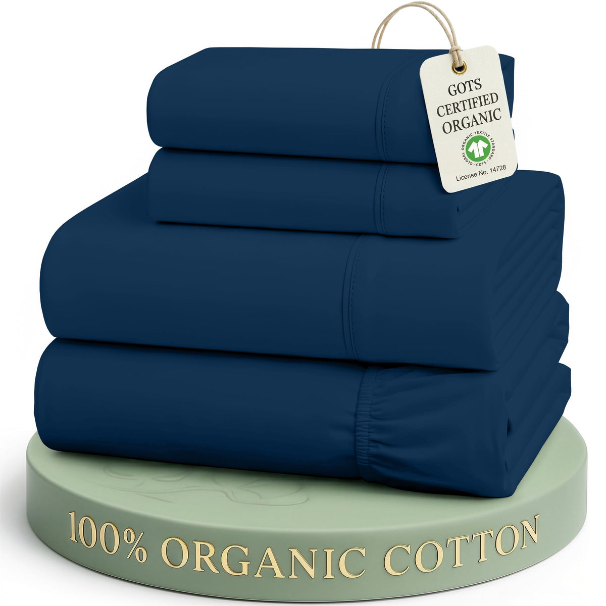 LANE LINEN Queen Sheets 100% Organic Cotton 4pc Percale Cooling - White