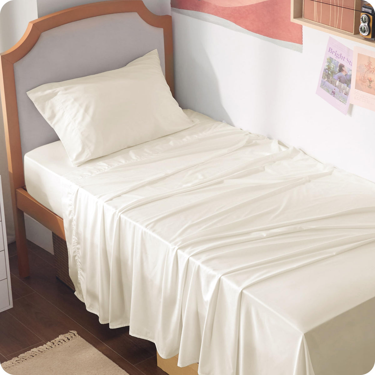 Bedsure PureWoven 100% Rayon Derived from Bamboo, Queen Sheets, 4 Pieces