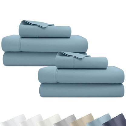 California Design Den Soft 100% Cotton Sateen Queen Bed Sheets Set, White
