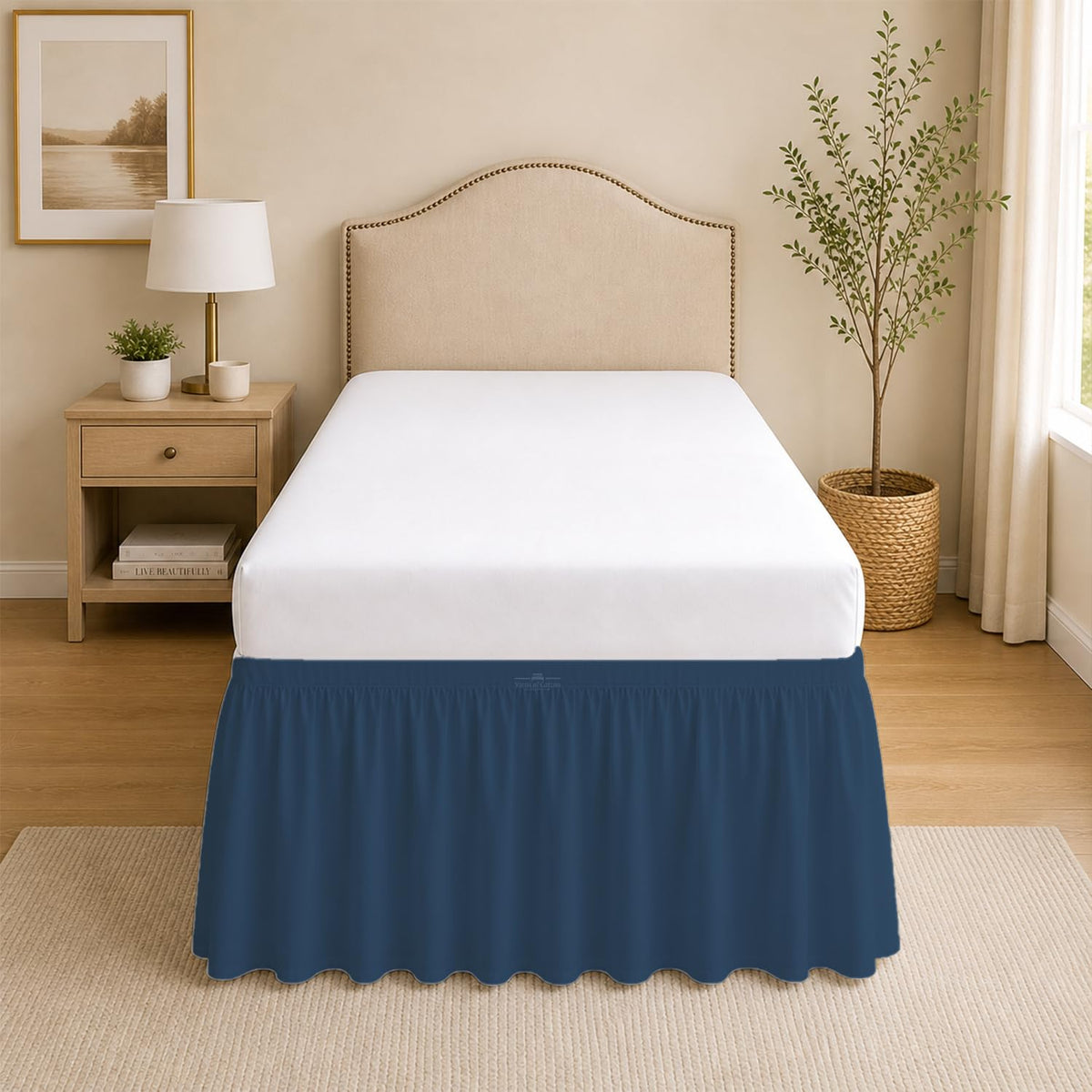 Dorm Room College Microfiber Ruffled Bedskirts Twin-XL 30" Drop, Black