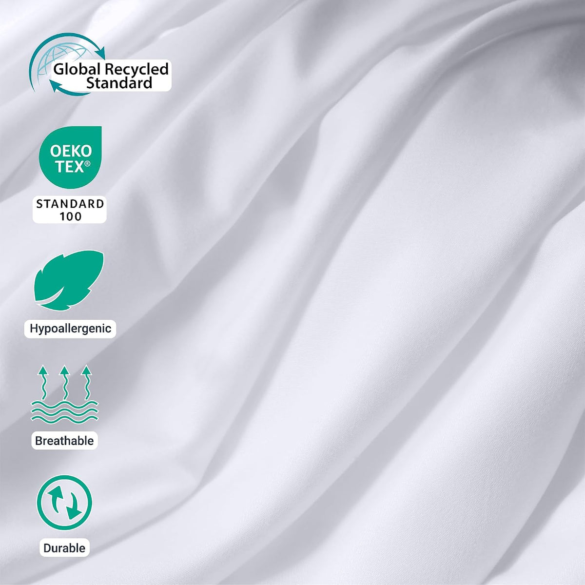 ZPECC Twin Flat Sheets Only White 6 Pack, Color-Coded Hem Threads