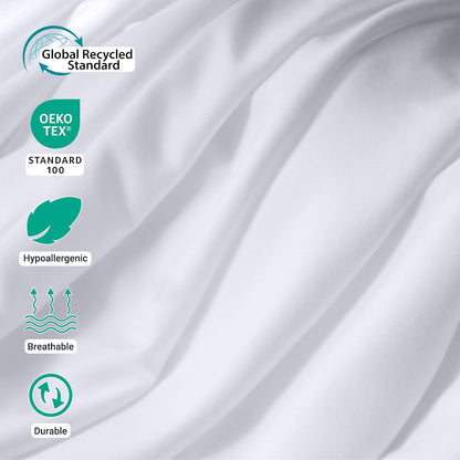 ZPECC Twin Flat Sheets Only White 6 Pack, Color-Coded Hem Threads