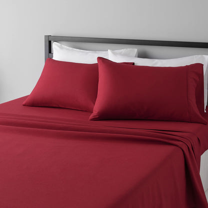 Amazon Basics Lightweight Breathable Wrinkle-Free Brushed Microfiber 3-Piece Bed Sheet Set with 14-Inch Deep Pockets, Twin, Bright White, Solid