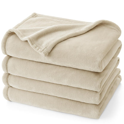 PHF Fleece Blanket King Size 108x90-300GSM Lightweight Airy Warmth, Khaki