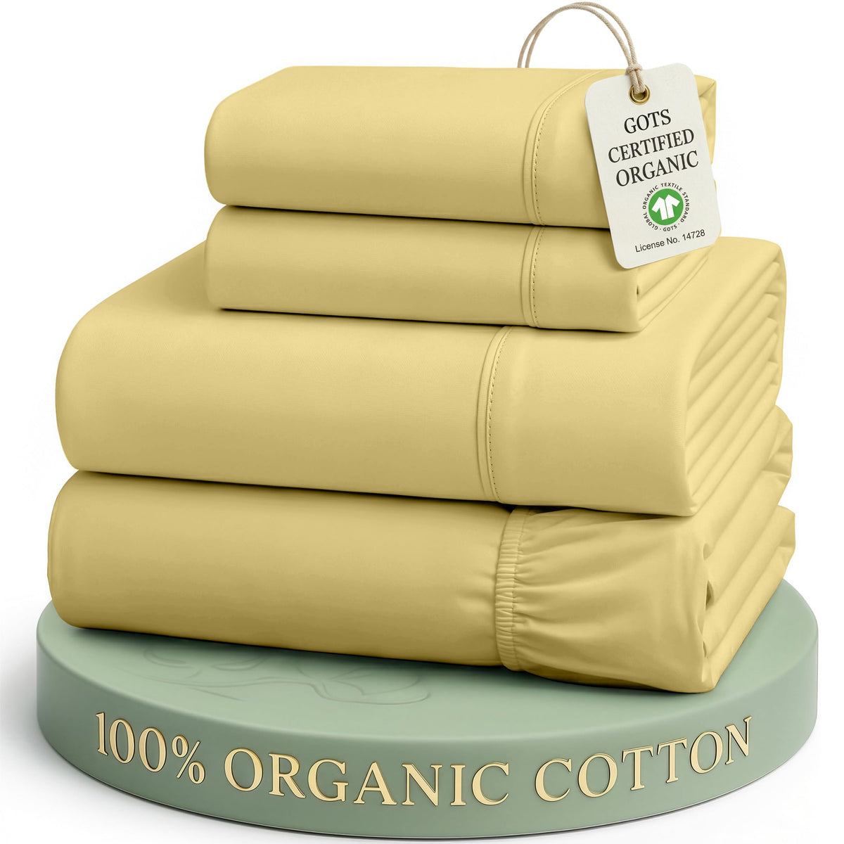 LANE LINEN Queen Sheets 100% Organic Cotton 4pc Percale Cooling - White
