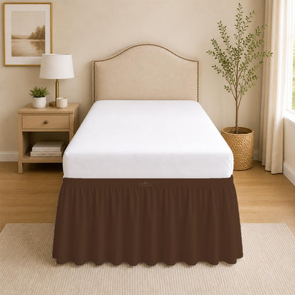 Dorm Room College Microfiber Ruffled Bedskirts Twin-XL 30" Drop, Black