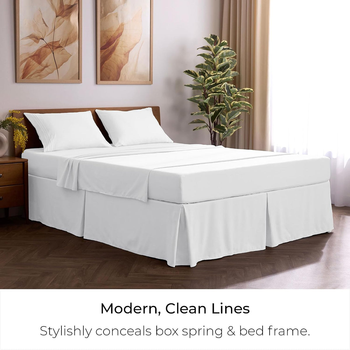 Mellanni Bed Skirt Queen Size - Tailored Drop Bed Skirting
