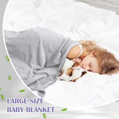 Breling 10 Pcs Cot Blanket Toddler Daycare Nap Blanket for Kids 39 x 47 Inch Fleece Baby Warm Fluffy Cozy Rest Time Supplies for Classroom, Preschool, Daycare or Nursery(Dark Gray)