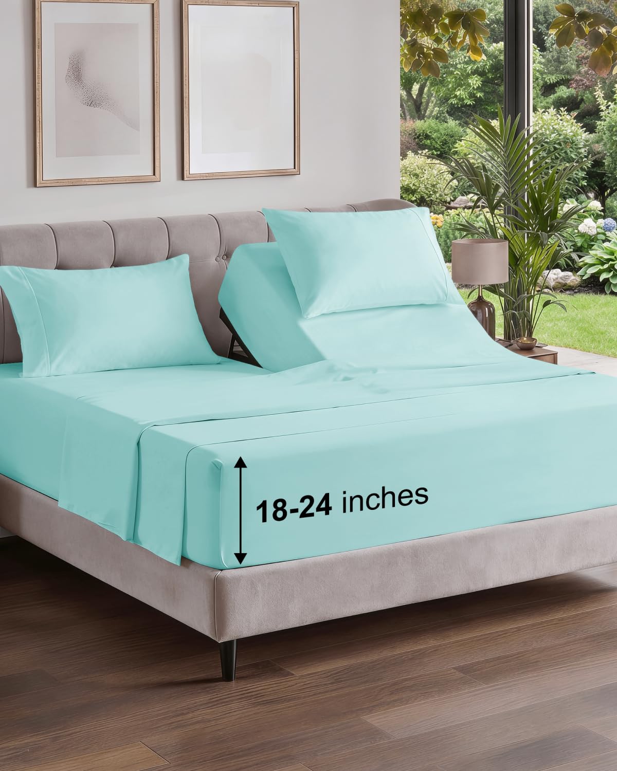Extra Deep King Sheet Set - 4 Piece Breathable & Cooling - Antique White