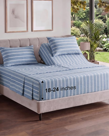 Extra Deep King Sheet Set - 4 Piece Breathable & Cooling - Antique White