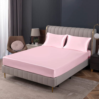 Homiest Black Satin Flat Sheet, Full Silky Bed Top Sheet Only