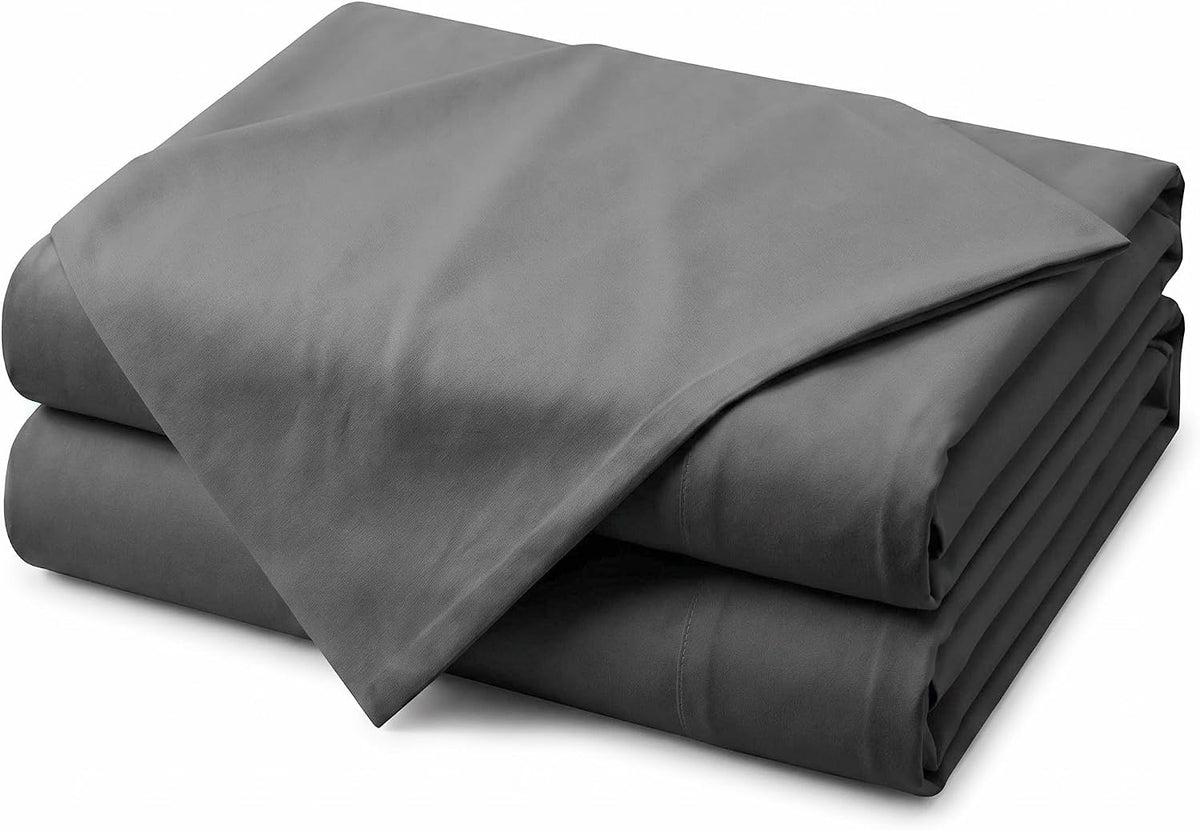 Hotel Quality Flat Sheet Only - Brushed Microfiber Top Sheet - Ultra Soft & Breathable - Wrinkle-Free - Easy Care - Flat Sheet Only (1, Gray, Twin)