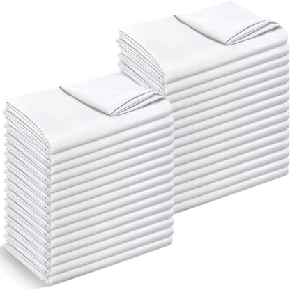 SmoothNovelty 30 Pack Twin Flat Sheets Bulk, White, Twin