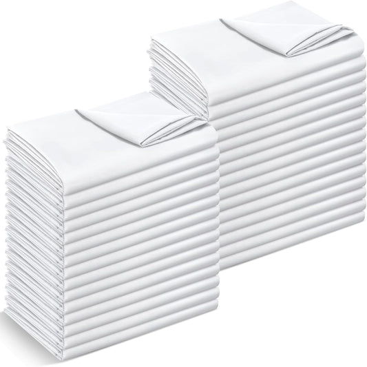 SmoothNovelty 30 Pack Twin Flat Sheets Bulk, White, Twin