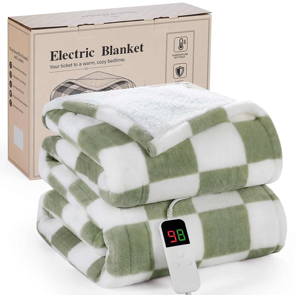Pink Heated Blanket Electric Throw 50"X60", Heating Blanket Throw