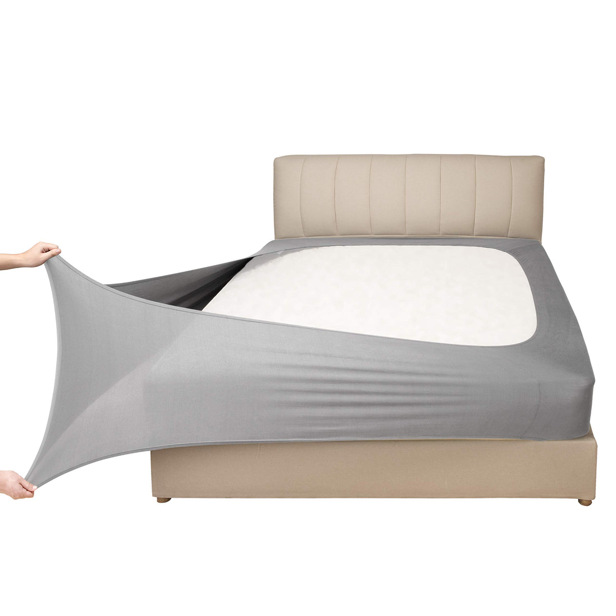 Mrs Awesome Stretch Jersey Box Spring Cover King/Cal King, White