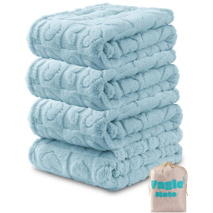 4 Pcs Baby Blankets, Fluffy Small Crib Baby Blankets for Boys, Fleece Checkered Blanket, Toddler Receiving Blankets 30×40
