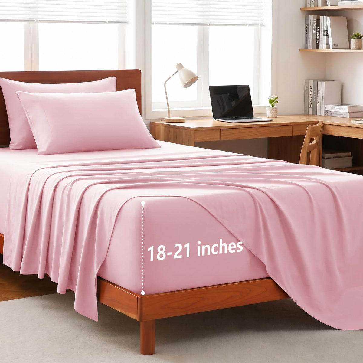 CozyLux King Size Sheets Set 6-Piece, 21-Inch Deep Pocket, Soft Feel