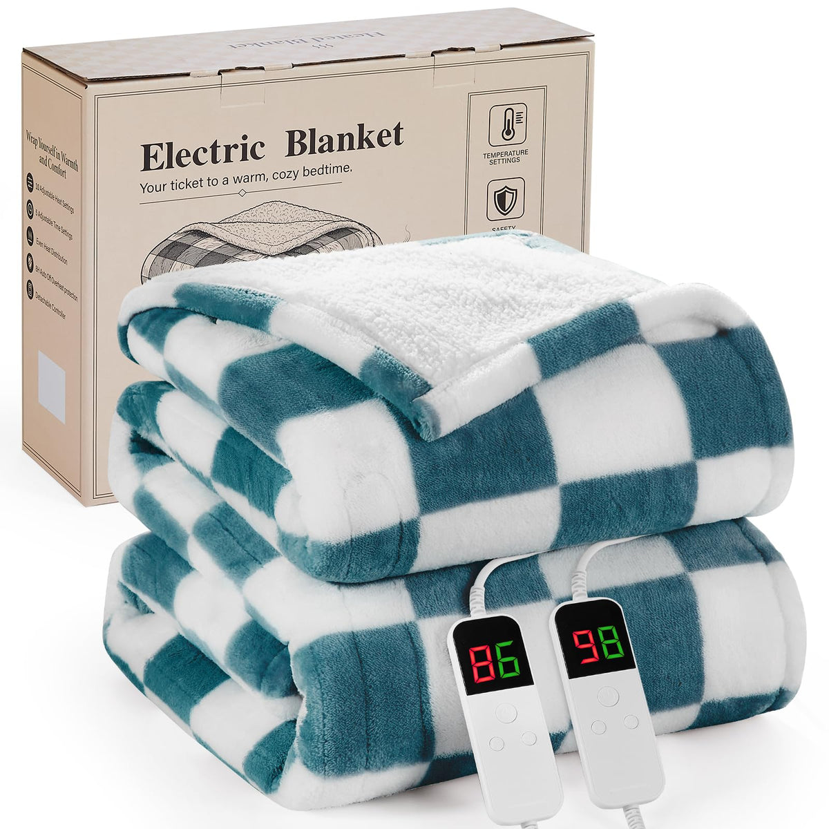 Pink Heated Blanket Electric Throw 50"X60", Heating Blanket Throw