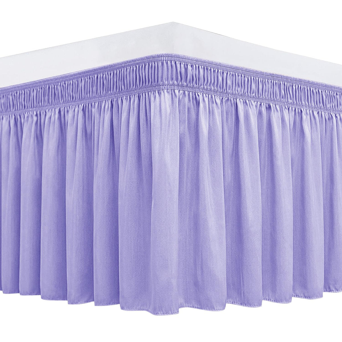 Wrap Around Queen Size Bed Skirt 15" Drop-Elastic Dust Ruffle Light Camel