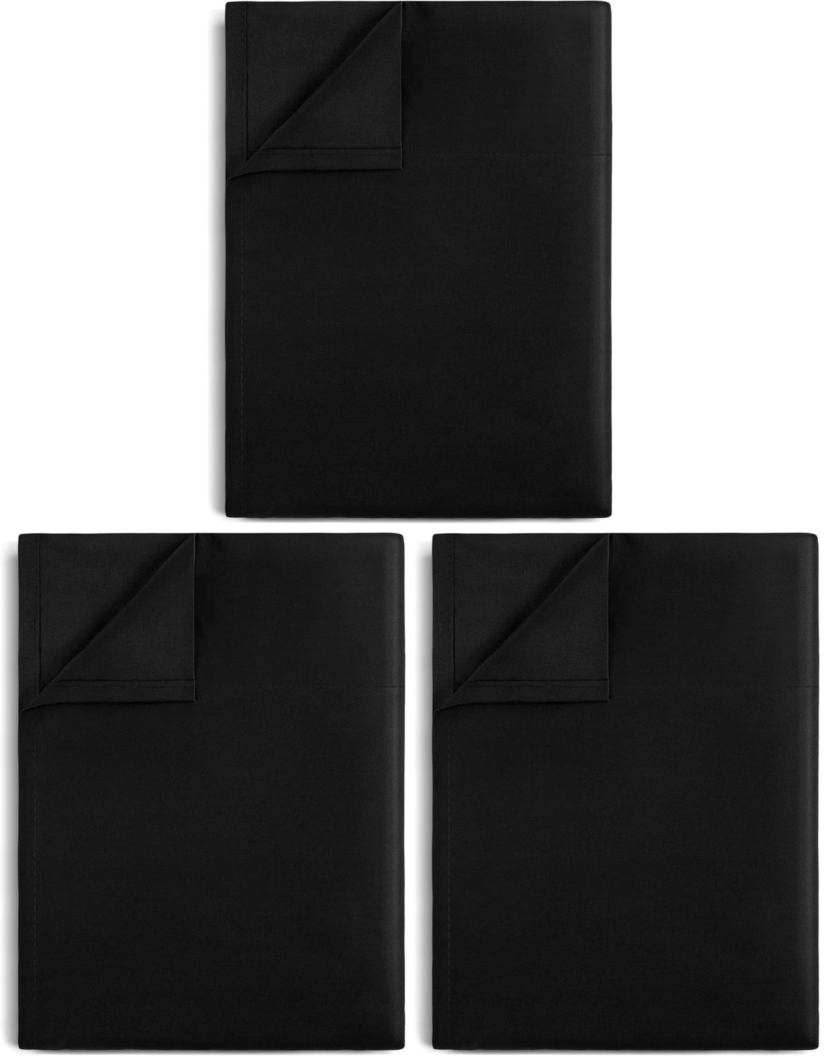 Lirex Twin Flat Sheet, Top Sheet for Bed - 1800 Microfiber, Soft & Breathable, Hotel Quality Flat Sheet, Black