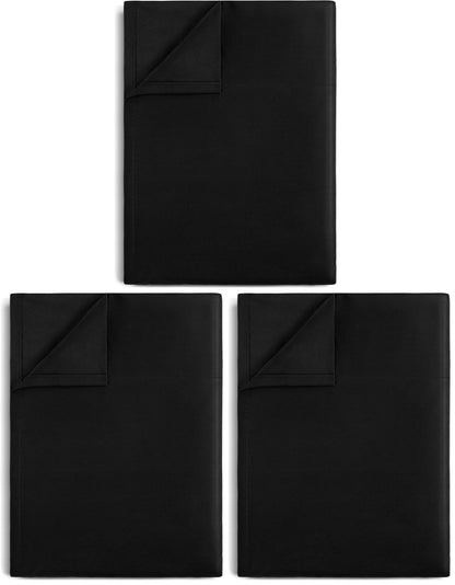 Lirex Twin Flat Sheet, Top Sheet for Bed - 1800 Microfiber, Soft & Breathable, Hotel Quality Flat Sheet, Black