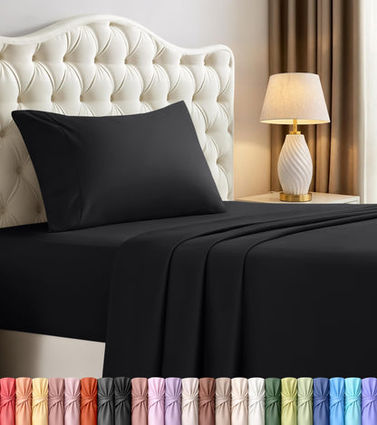 Queen Sheets Set, 4 Pieces 16" Deep Pocket Hotel Luxury Bed Sheets, Grey