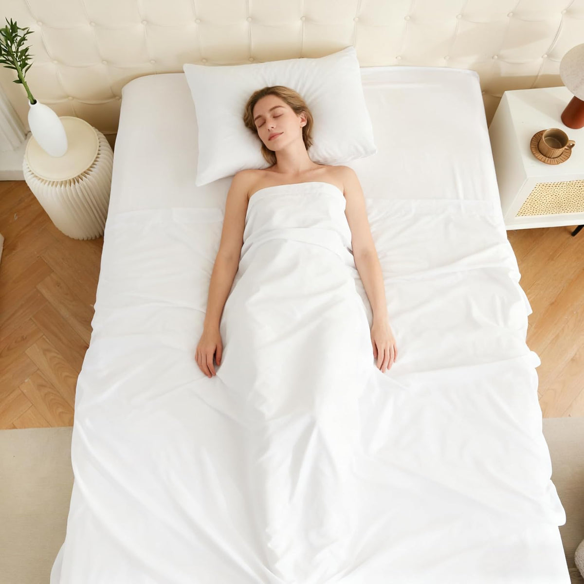 CULVE Twin Flat Sheet Only, 1 Pack White, Soft Brushed Microfiber, 66x96
