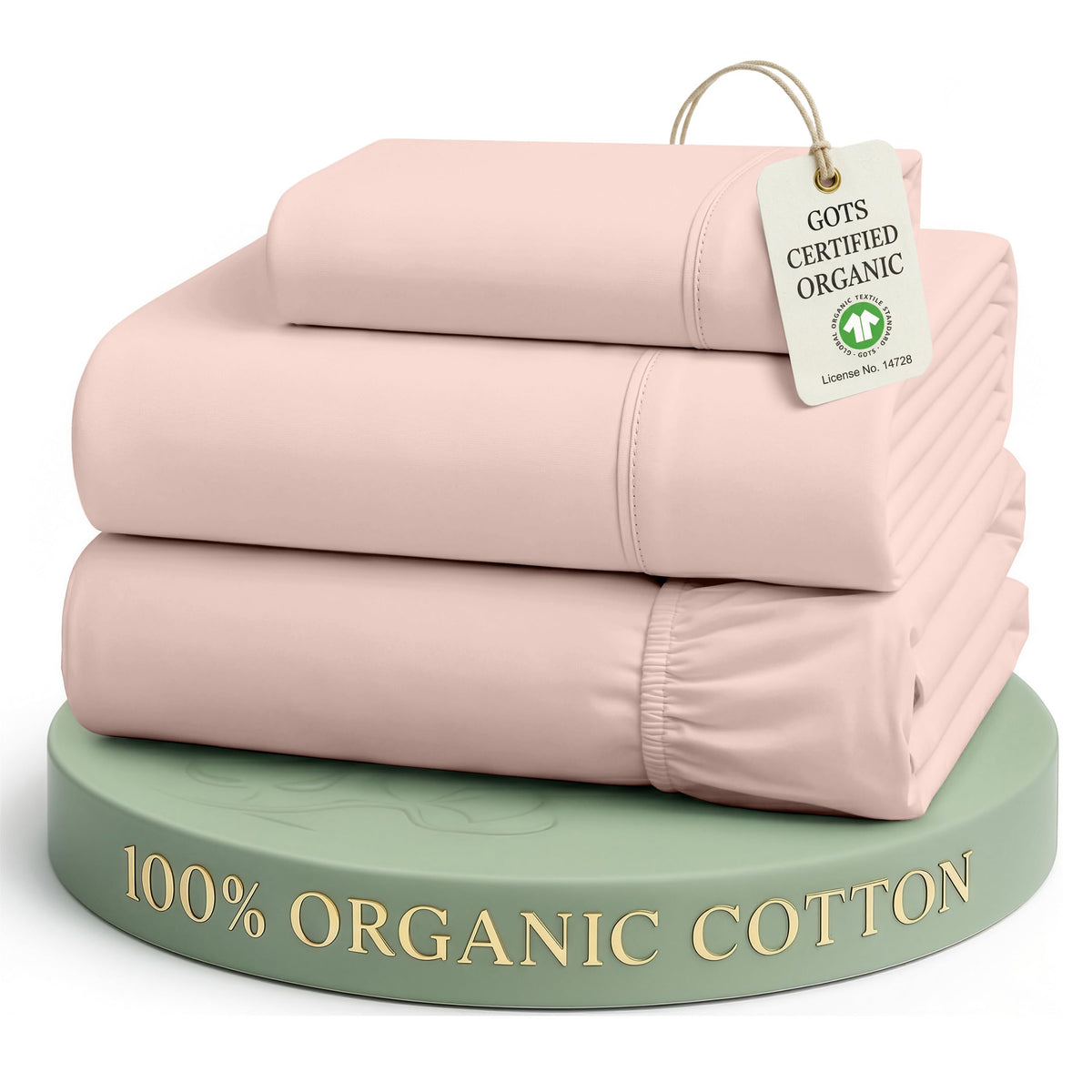 LANE LINEN Queen Sheets 100% Organic Cotton 4pc Percale Cooling - White