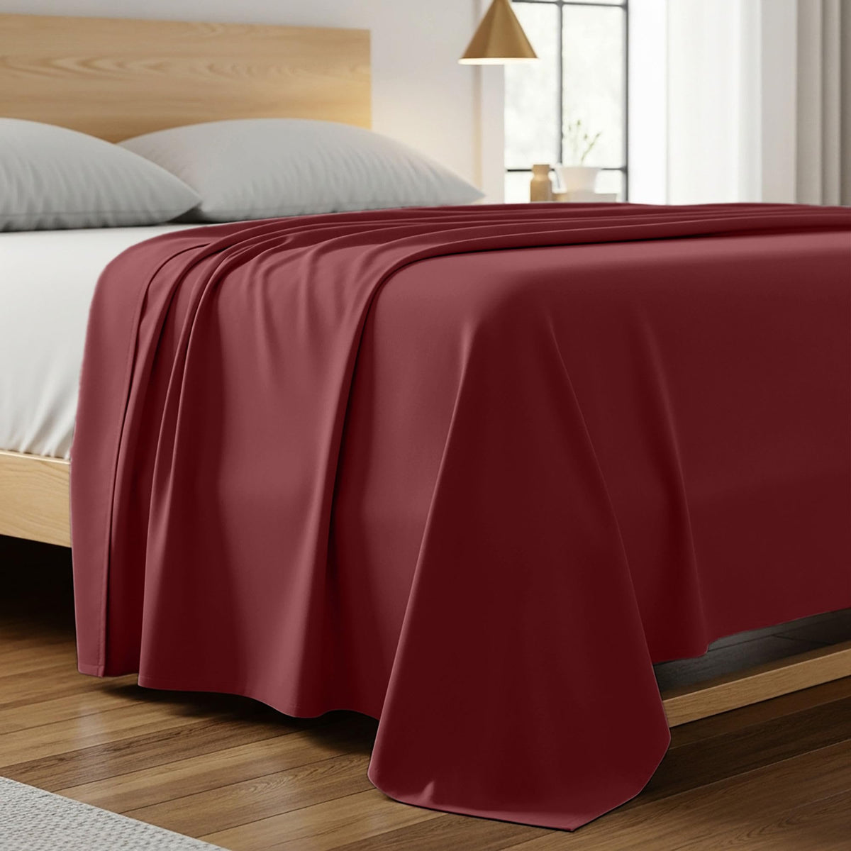 Mellanni King Size Flat Sheet - Iconic Collection Bedding