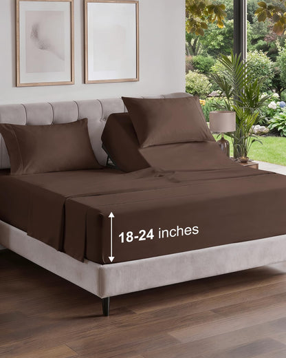 Extra Deep King Sheet Set - 4 Piece Breathable & Cooling - Antique White