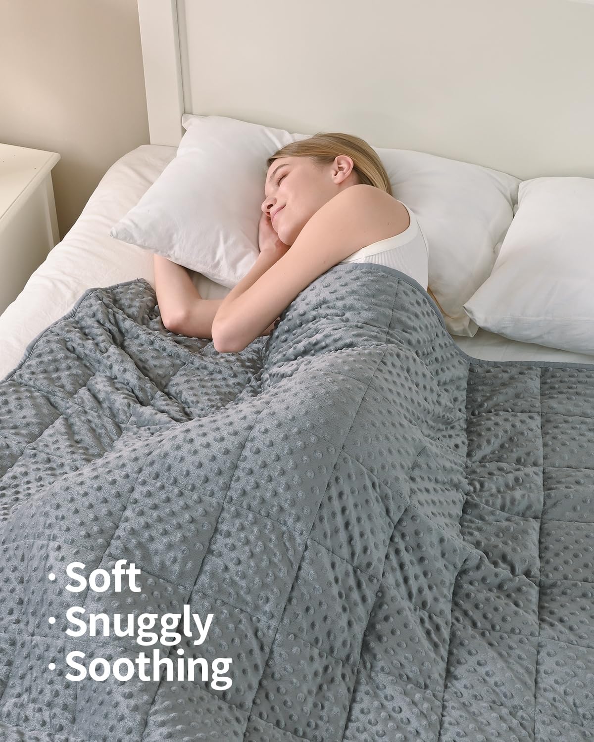 Mr. Sandman Cooling Weighted Blanket for Adults, Queen Size 15 lbs, 60″x80″