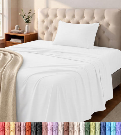 Jersey Knit Sheets 4 Piece, Cotton T-Shirt Feel, Queen, Dark Grye Grey