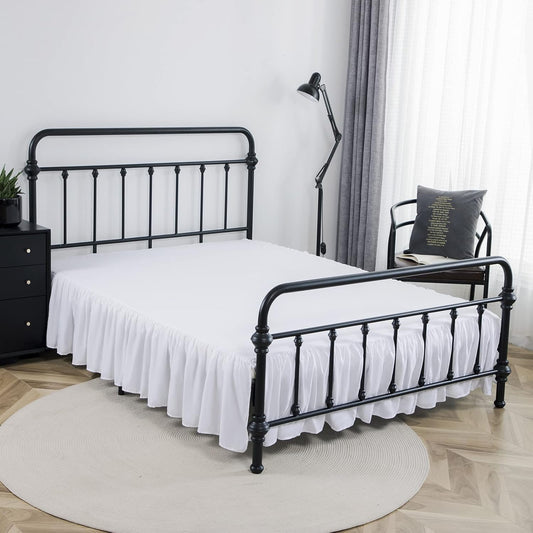 Bed Skirt Queen Size Ruffled Bed Skirt with Split Corners