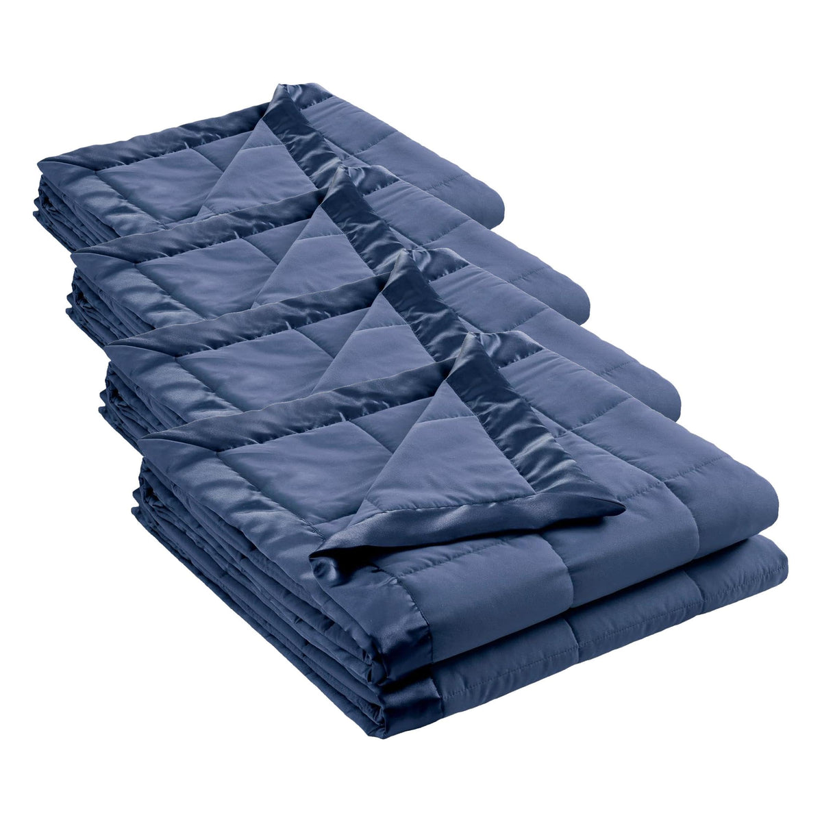 Madison Park Down Alternative Queen Blanket for Bed, Satin Trim, Grey