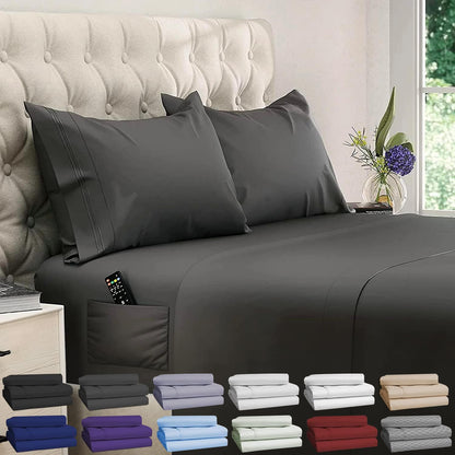 DREAMCARE King Size Sheets Set - King - Extra Deep - Gray