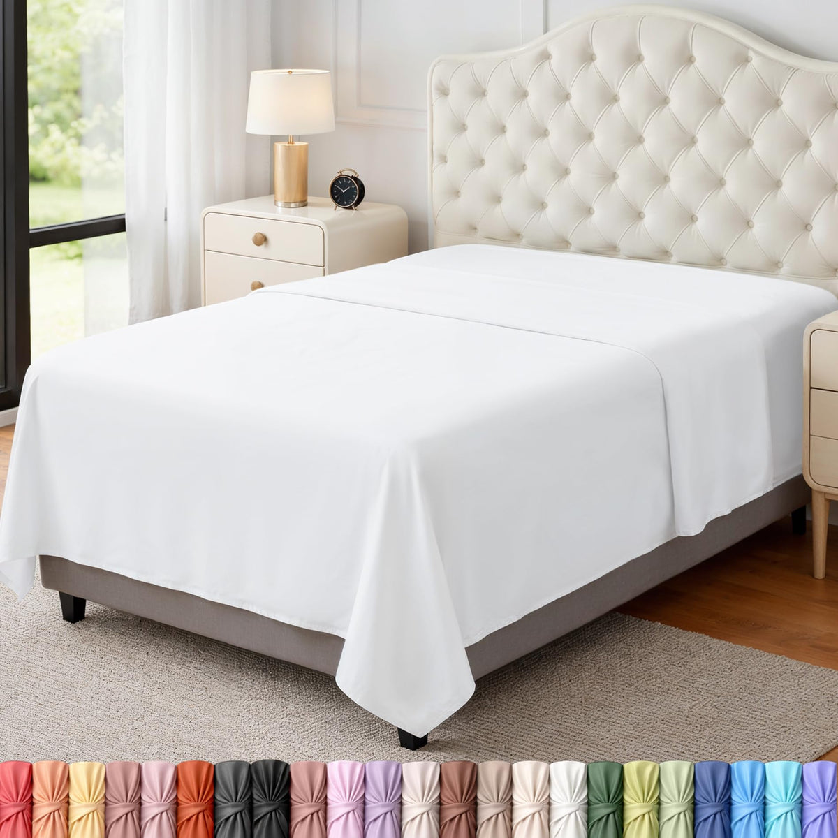 Utopia Bedding Flat Sheets - Pack of 6 - Soft Brushed Microfiber Fabric - Shrinkage & Fade Resistant Top Sheets - Easy Care (Full, White)