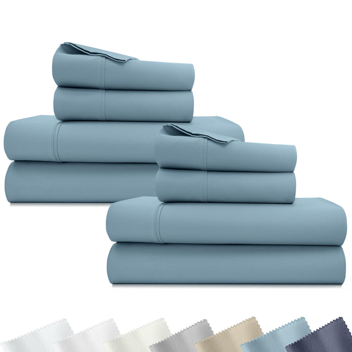 California Design Den Soft 100% Cotton Sateen Queen Bed Sheets Set, White