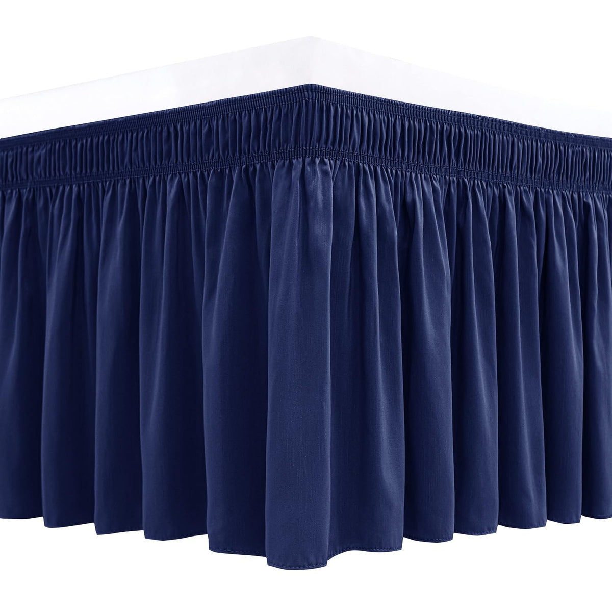 Wrap Around Queen Size Bed Skirt 15" Drop-Elastic Dust Ruffle Light Camel