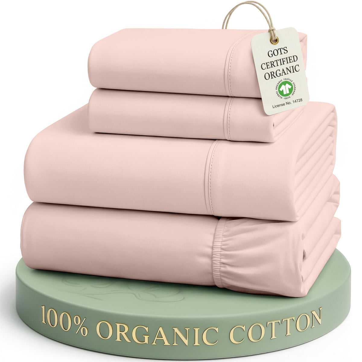LANE LINEN Queen Sheets 100% Organic Cotton 4pc Percale Cooling - White