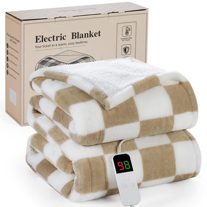 Pink Heated Blanket Electric Throw 50"X60", Heating Blanket Throw
