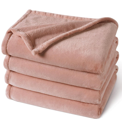 PHF Fleece Blanket King Size 108x90-300GSM Lightweight Airy Warmth, Khaki