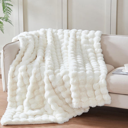 50"x60" Ultra-Soft Fuzzy Faux Fur Throw Blanket, Brown Tie Dye