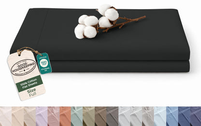 Royale Linens 100% Organic Cotton Full Size Flat Sheet Only - Percale Top Sheets - Full Flat Sheet Sold Separately - Lightweight & Super Soft 100% Cotton White Bed Sheets Only (81" x 96", White)