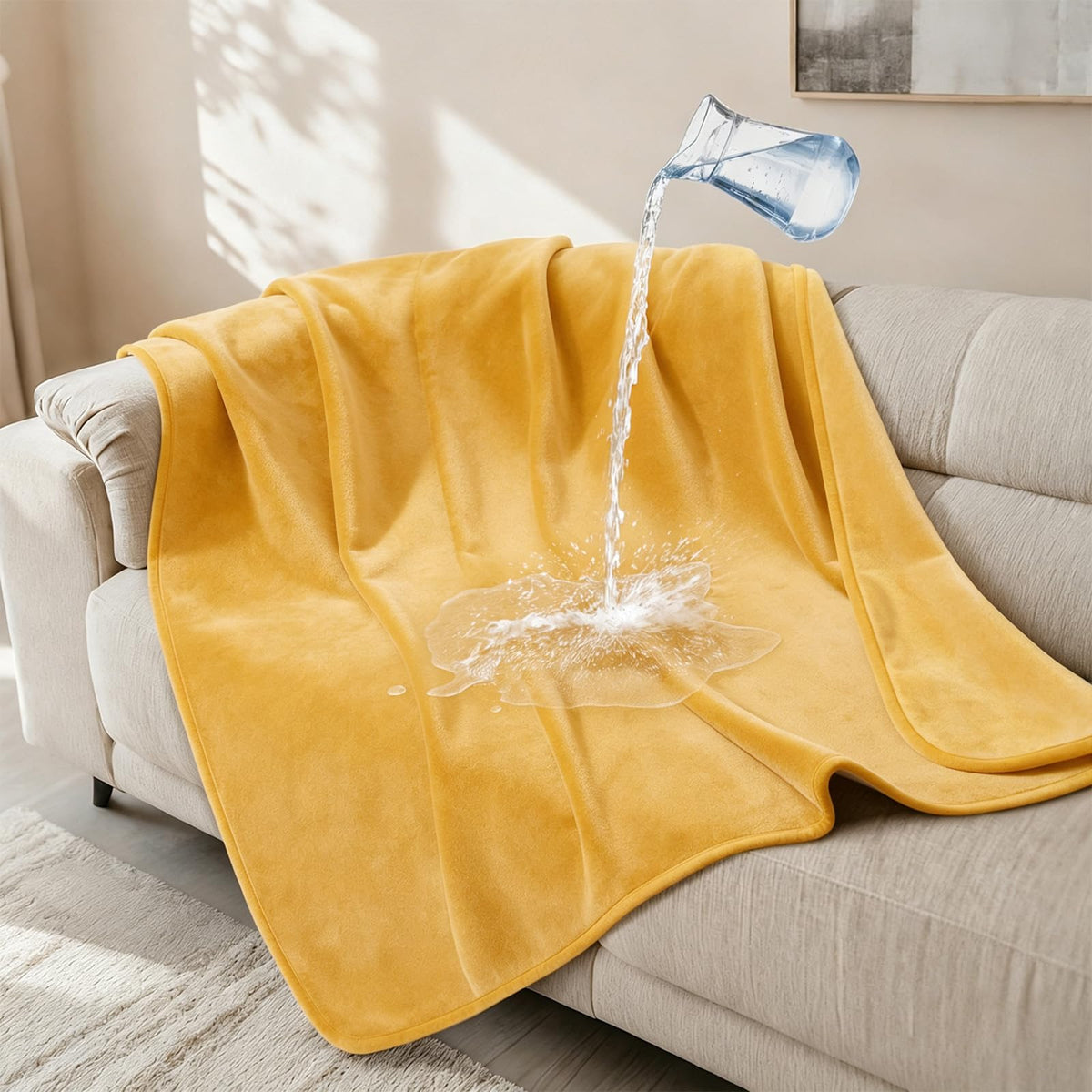 LOOBANI Waterproof Blanket for Bed, Soft Flannel Twin Bed Blanket 60" x 80"