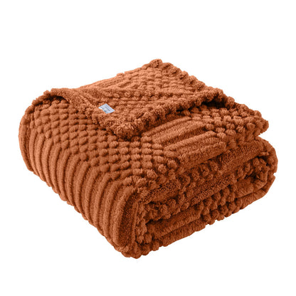 Rust Throw Blanket - Soft & Fluffy Fleece, Cute & Aesthetic, Perfect for Sofa, Couch, Chair, Bed, Living Room & Bedroom, All-Season Use, Plush & Cozy Decorative Blanket