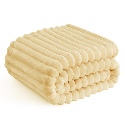 Bedsure Soft King Size Blankets for Bed Beige 108"x90"
