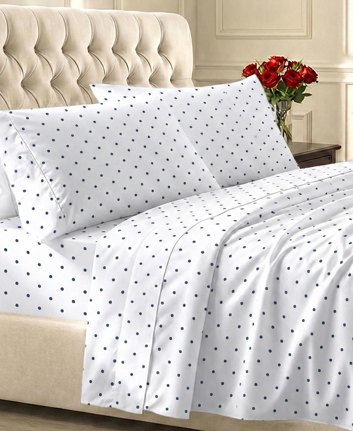 California Design Den Soft 100% Cotton Sateen Queen Bed Sheets Set, White