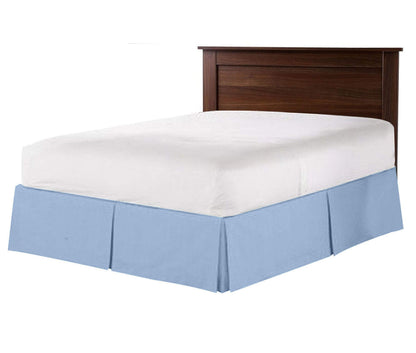 100% Cotton 800 Thread Count Box Pleated Bed Skirt - Luxury Pleated Dust Ruffle, Bed Skirt, Easy Fit with 15 Inch Tailored Drop, King Size White Solid