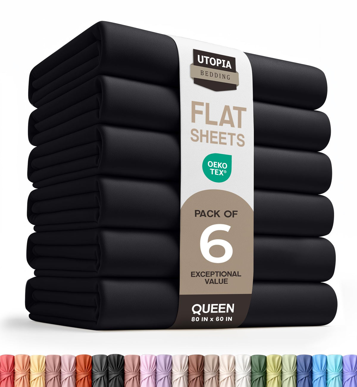 Full Size Flat Sheet Only, Ultra Soft & Breathable Hotel Sheets, White